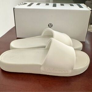Lululemon Women's Restfeel White Slides - Size 5